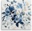 Indigo Floral Abstract Canvas Wall Art, 10x10