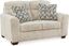 Beige Fabric Loveseat with Track Arms and Removable Cushions