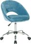 Royal Blue Chrome Swivel Office Chair with Padded Scoop Seat