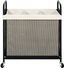 Modern Black and Beige 3-Section Rolling Laundry Sorter with Removable Liner