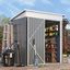 Dark Gray 5' x 3' Metal Outdoor Storage Shed with Lockable Door