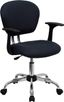 Modern Mid-Back Gray Mesh Swivel Task Chair with Chrome Base