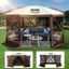 VEVOR 12 ft x 12 ft Brown and Beige Pop-Up Gazebo Tent