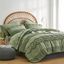 Sage Green Microfiber King Boho Comforter Set with Pom-Pom Accents