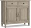 Distressed Grey Solid Wood Freestanding Storage Cabinet with Adjustable Shelving