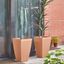 Eco-Friendly Terracotta Fluted Tall Planter Set, 14"