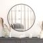 Elegant 36" Gold & Wood Round Wall Mirror for Modern Homes