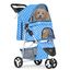 Sky Blue Polka Dot Foldable Pet Stroller with Storage