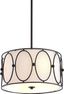 Violetta Coastal-Transitional 19" LED Drum Pendant in Oil-Rubbed Bronze with White Shade