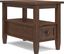 Distressed Charcoal Brown Solid Wood Narrow Side Table with Storage