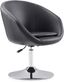 Black Faux Leather Swivel Chair with Chrome Base