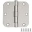 Satin Nickel 3.5-inch Steel Door Hinges with 5/8-inch Radius, 3-Pack