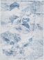 Blue and Gray Abstract Faux Fur 5' x 7' Rug