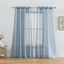 Dusty Blue Sheer Polyester Grommet Window Curtains 54" x 72"