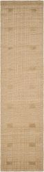 Sand Geometric Hand-Knotted Wool and Silk Runner Rug