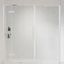 Satin Nickel Frameless Glass Alcove Shower Kit with Shelves