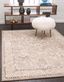 Penrose Vintage Overdyed Light Brown & Blue Floral Area Rug