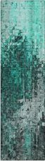 Teal Synthetic Flat Woven Non-slip Runner Rug 2'3" x 7'6"