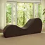 Avana Chic Brown Velvet Yoga Chaise Lounge, 60" Modern Relaxation Chair