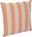 Pink and Natural Striped Cotton Linen Square Pillow