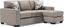 Gray Fabric Stone Sofa Chaise with Removable Cushions