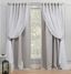 Cloud Grey and White Room Darkening Blackout Sheer Curtain Panels, 52" x 96", Set of 2