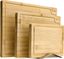 Natural Bamboo Rectangular Cutting Board Set with Holder