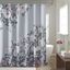 Charisma Grey Cotton Floral Shower Curtain