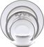 White Porcelain Lace Round Dinnerware Set with Platinum Accents