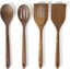 Walnut 4-Piece Wooden Kitchen Tool Set