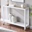 White and Gold 2-Layer Glass Console Table with Storage