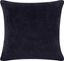 20" Black Cotton Velvet Square Throw Pillow