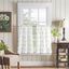 Sage Botanical Embroidered Polyester Light-Filtering Tier Curtains