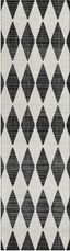 Black and White Synthetic Flat Woven Reversible Runner Rug