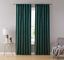 Green Velvet Light-Filtering Back Tab Rod Pocket Curtains, 84-inch Panels