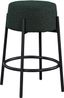 Avalon Matte Black Iron Frame Green Boucle Fabric Counter Stool