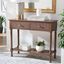 Halton Brown 40" Wood and Metal Console Table with Storage