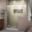 Unidoor-X 66" Frameless Hinged Shower Door with Distressed Bronze Hardware