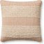 Blush Cotton Textural Striped 18" x 18" Pillow Cover