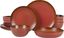 Paprika Red Ceramic Variegated Glaze Bowl Set for 4