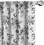 Vintage Floral Black and White Microfiber Curtain Set, 56" x 95"