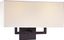 Brushed Nickel 2-Light Wall Sconce with White Fabric Shade