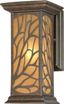 Victorian Bronze Outdoor Wall Lantern with Amber Glass