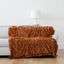 Camel Faux Fur Queen Reversible Throw Blanket