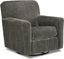 Charcoal Gray Swivel Glider Accent Chair with Polyester Upholstery