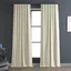 White Puddle Length Blackout Linen-Polyester Window Panel