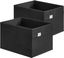 Set of 2 Black Fabric Storage Baskets with Handles