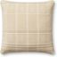 Beige and Ivory Cotton Square Pillow with Poly Insert