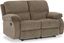 Light Brown Oak Fabric Manual Reclining Loveseat