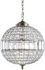 Georgina 16" Antique Brass Crystal LED Drum Pendant